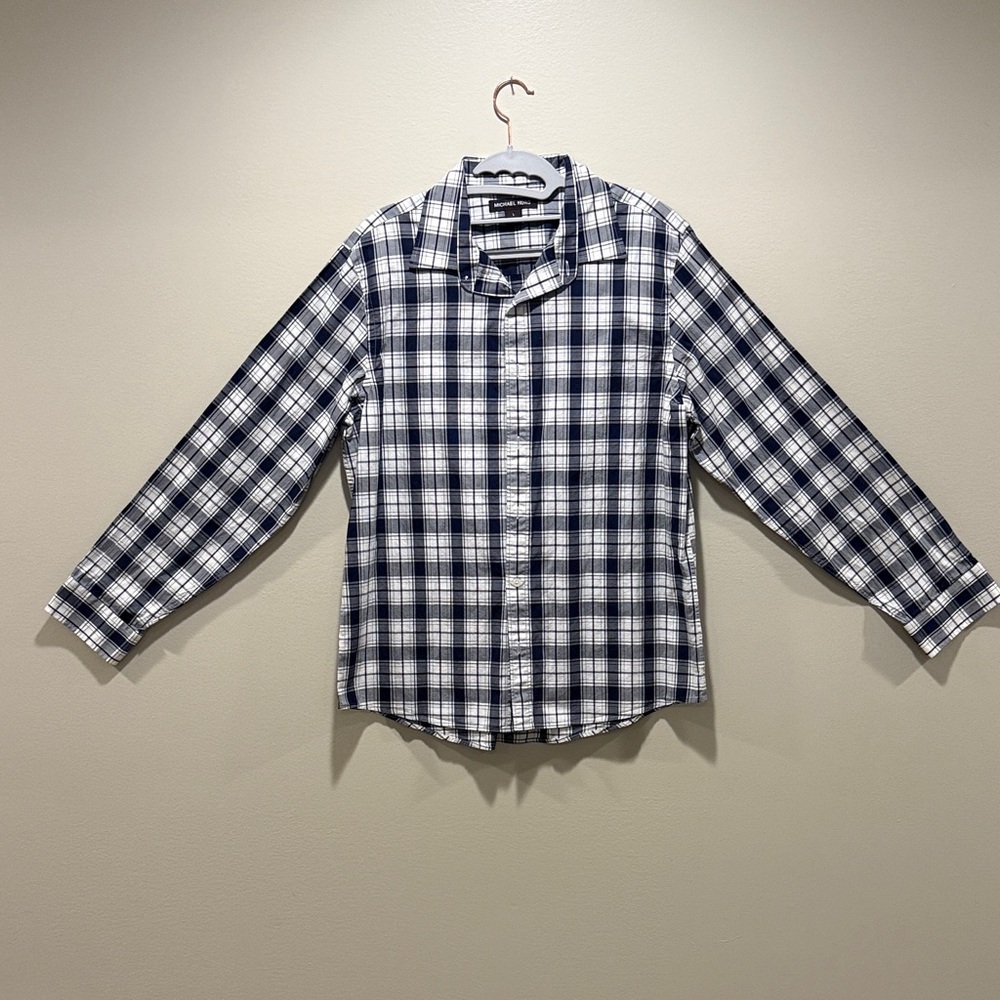 MICHAEL Michael Kors Navy and White Checkered Shirt